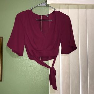 Maroon cropped blouse